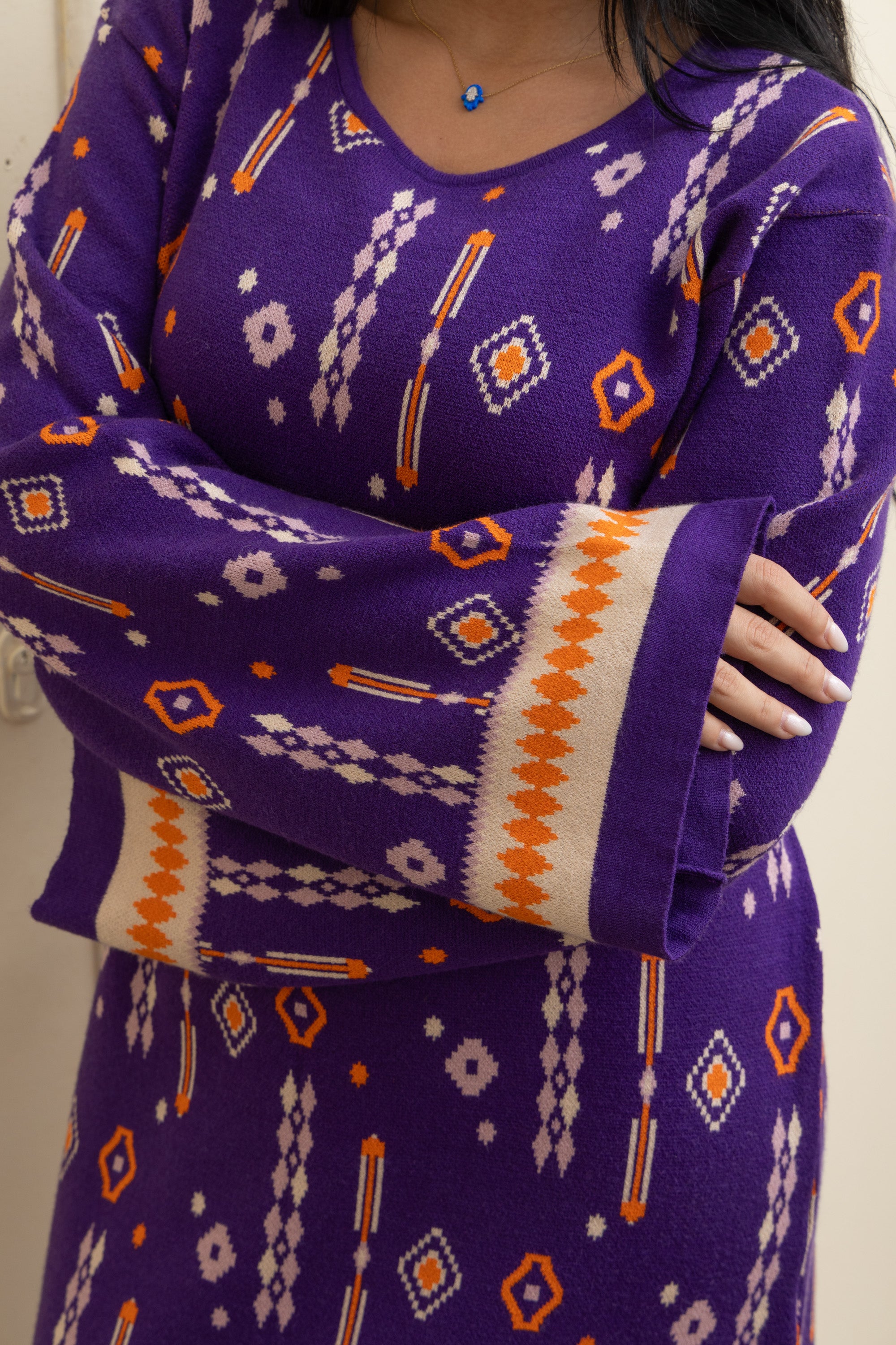 Image of Purple Effortless Knit Maxi Dress – Style with Every Step